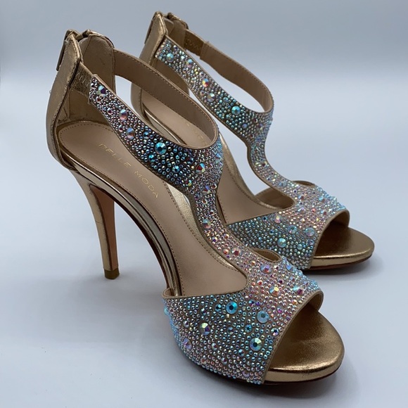 Pelle Embellished T Strap Sandals size 5 1/2 M - Picture 3 of 12